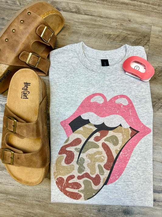 Camo Tongue | Tshirt or Crewneck