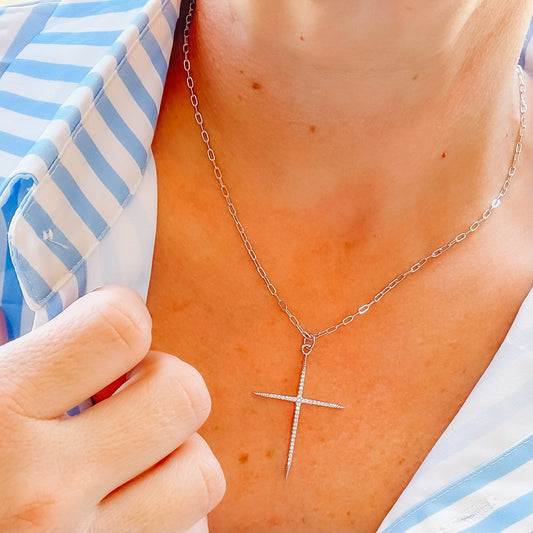 Full of Grace Silver Cross Necklace