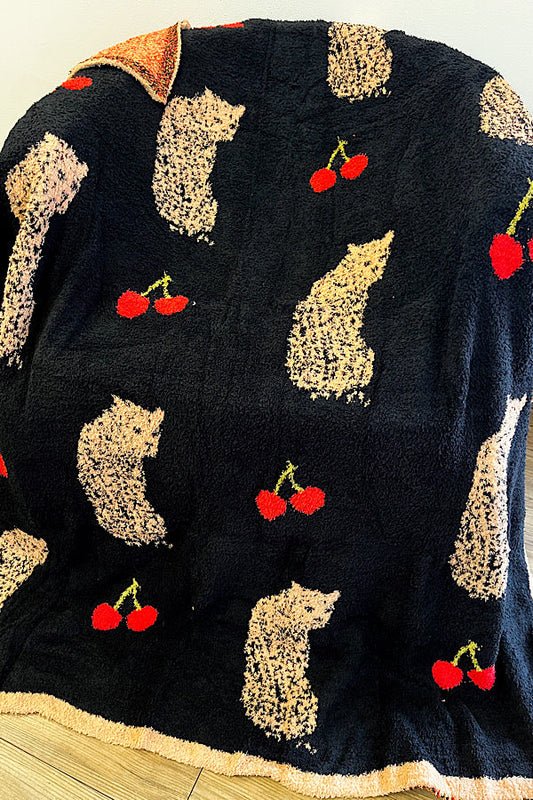 SC - Cheetah with Cherries Luxury Blanket