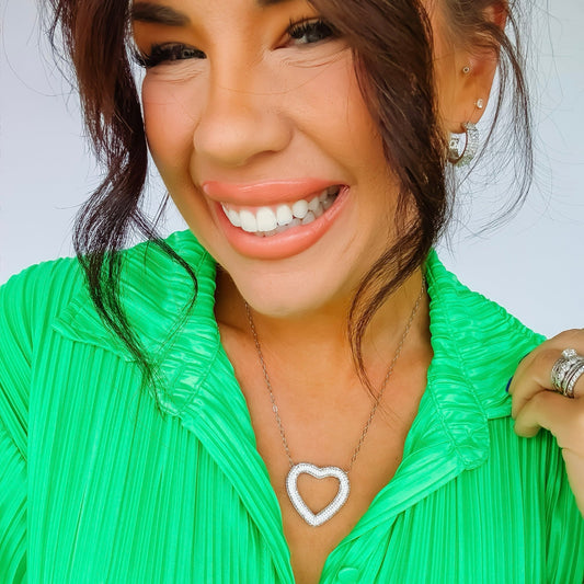 Heart OutlineSilver Necklace