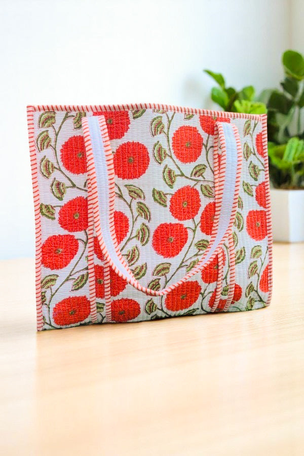 SC - ETA 8/8 - Waylon Orange Floral Print Tote Bag