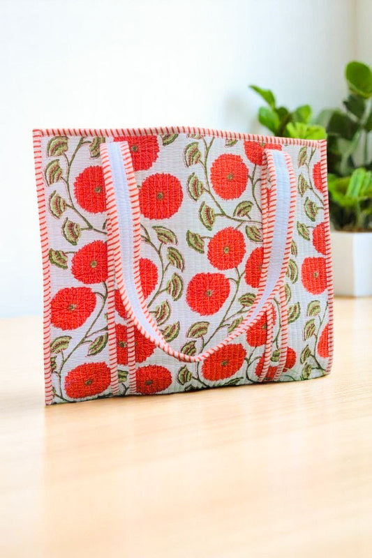 SC - ETA 8/8 - Waylon Orange Floral Print Tote Bag