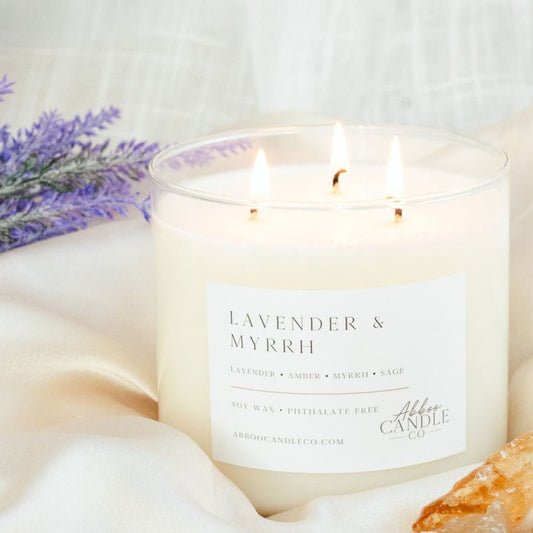 Lavender and Myrrh 3-Wick Soy Candle