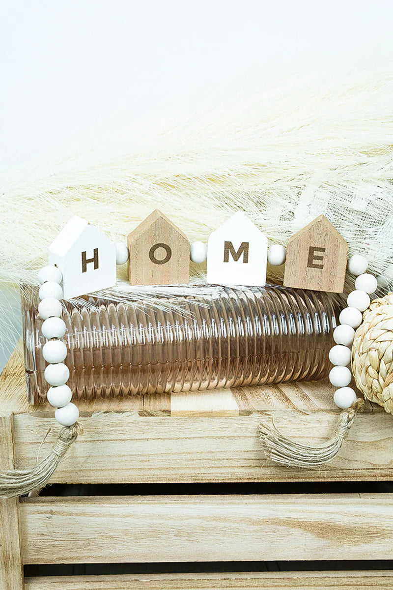 HOME WOOD BEADED HOUSE BLOCK LETTER TABLETOP DECOR Boutique 276