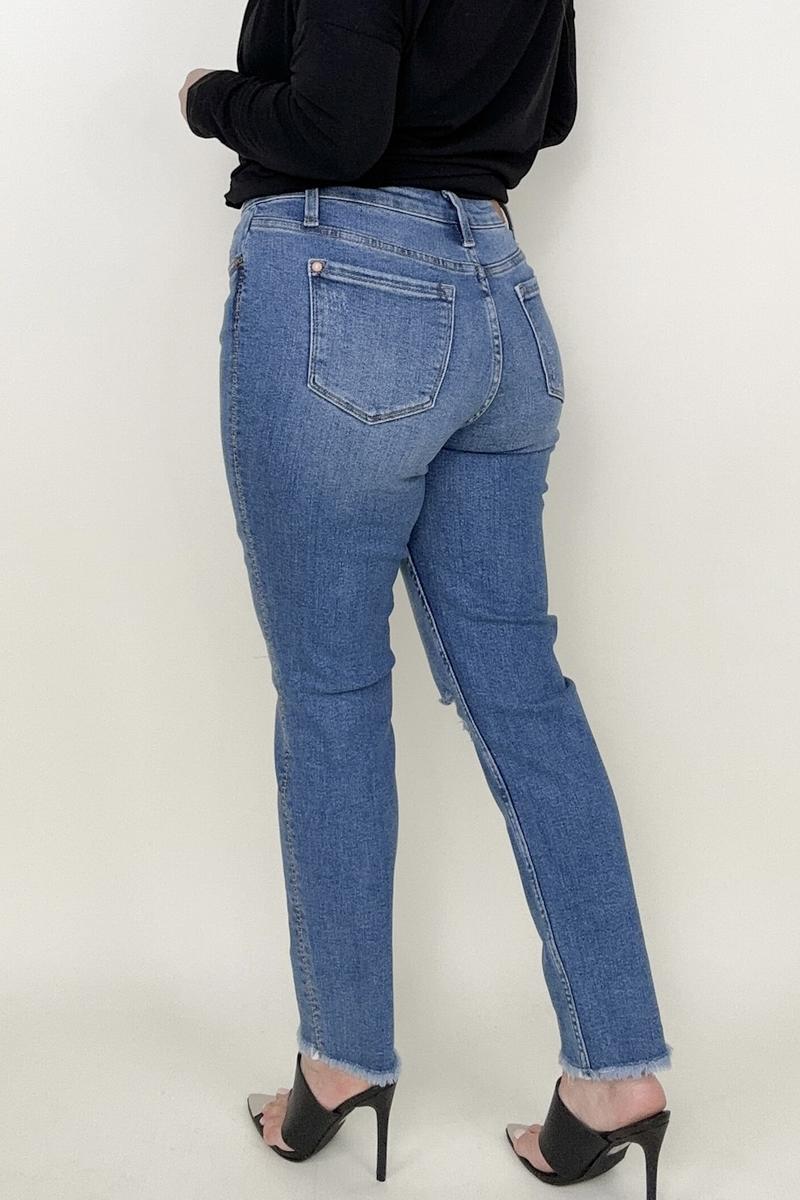 Judy Blue Embroidered Boyfriend Jeans with Side Seam Stitch Boutique 276