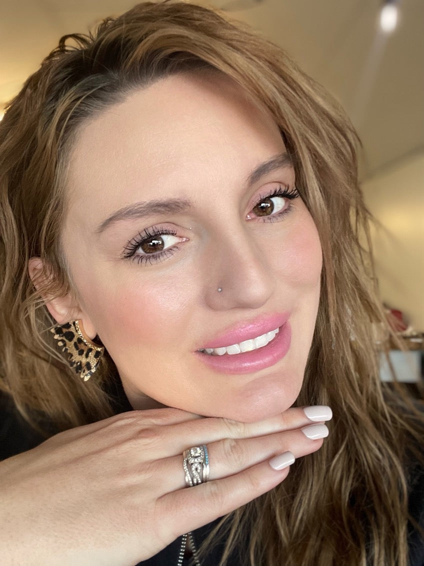 Leopard Sparkle Fan Earrings Boutique 276