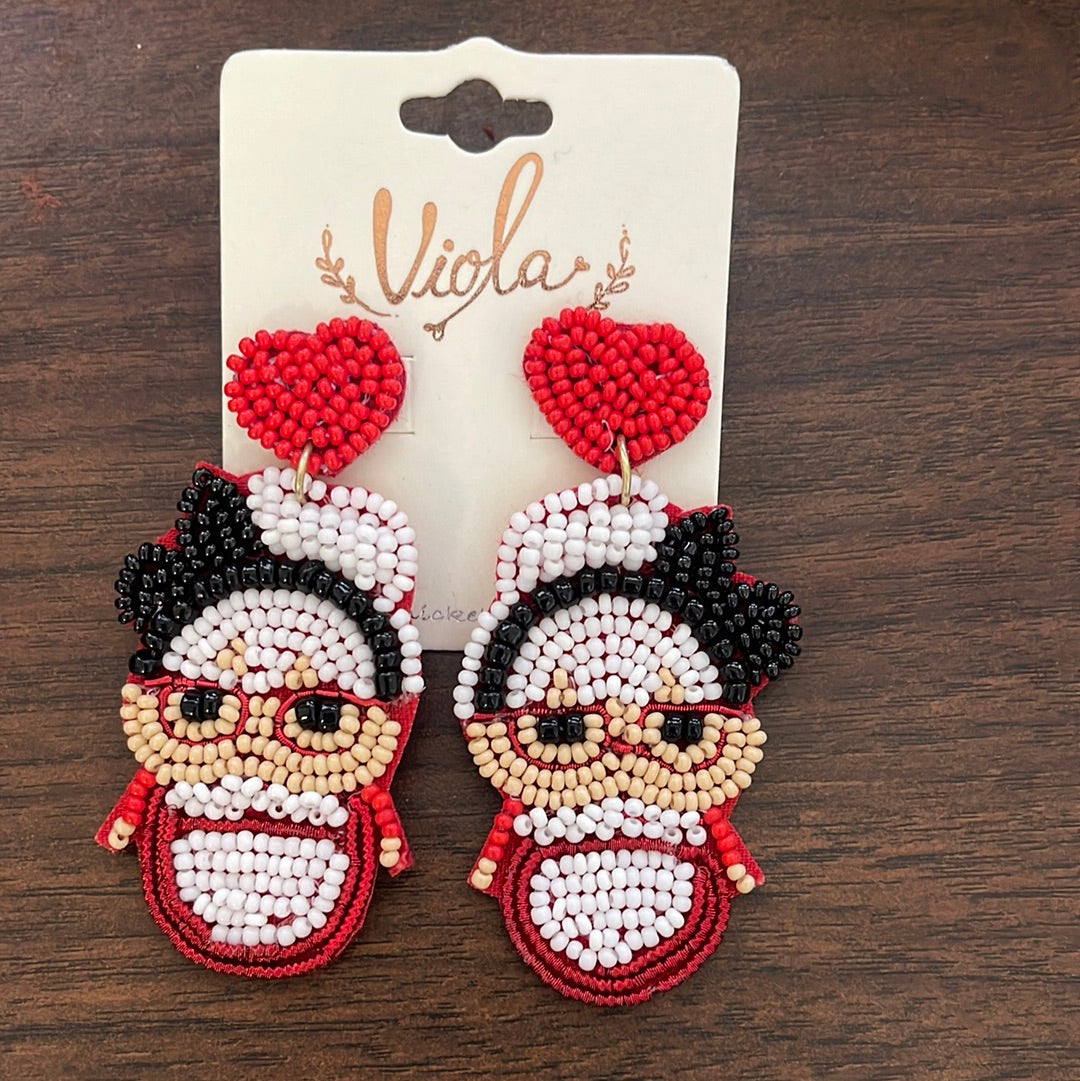 Mrs Santa Clause Seed Bead Earrings Boutique 276
