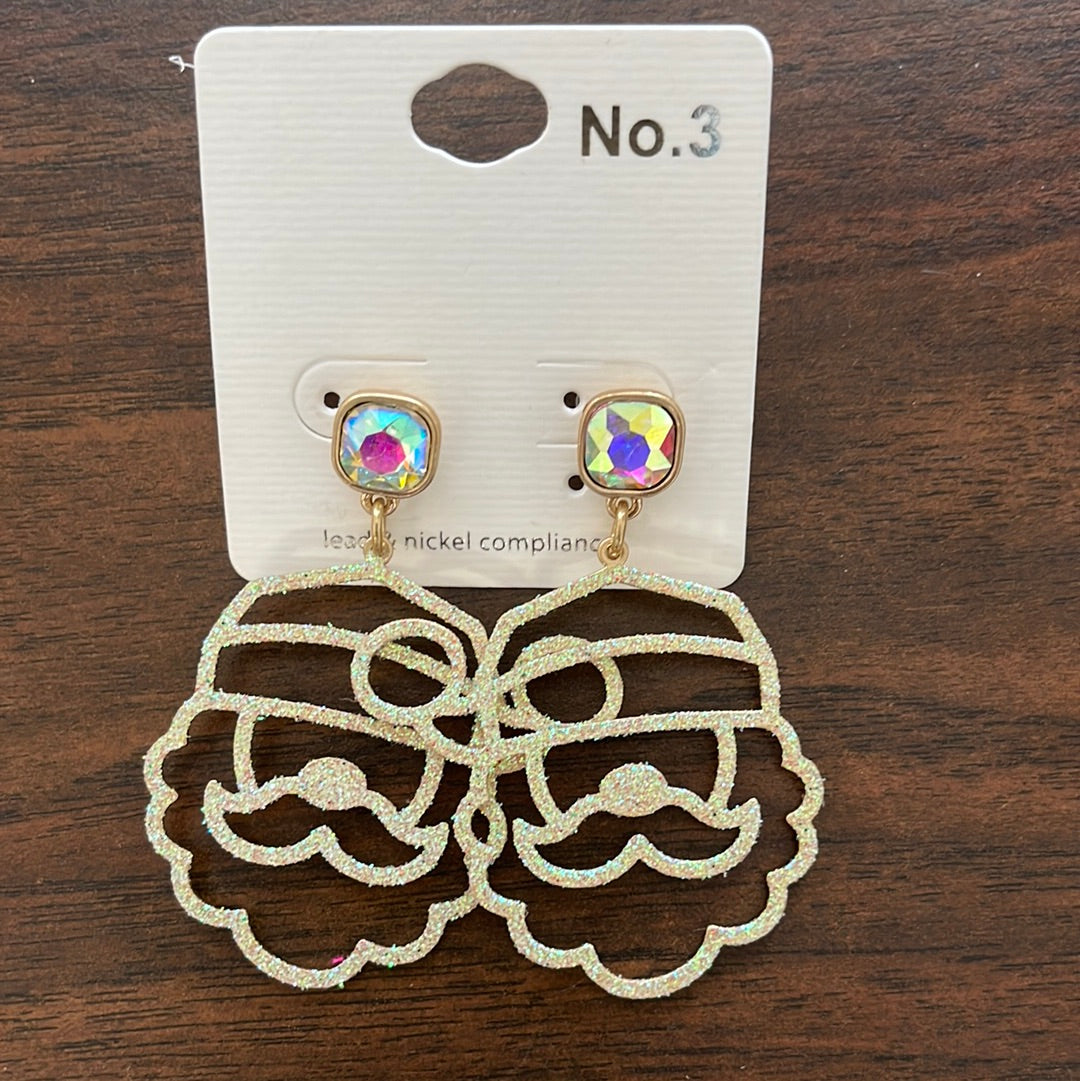 Shimmering White Santa Claus Earrings Boutique 276