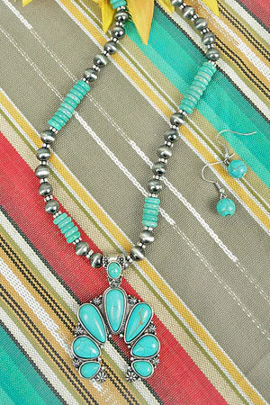 Turquoise Silver Pearl Set Boutique 276