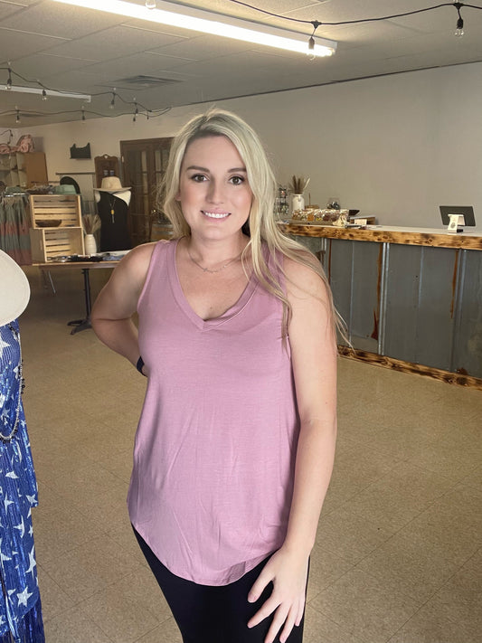 V Neck Hem Tank Boutique 276