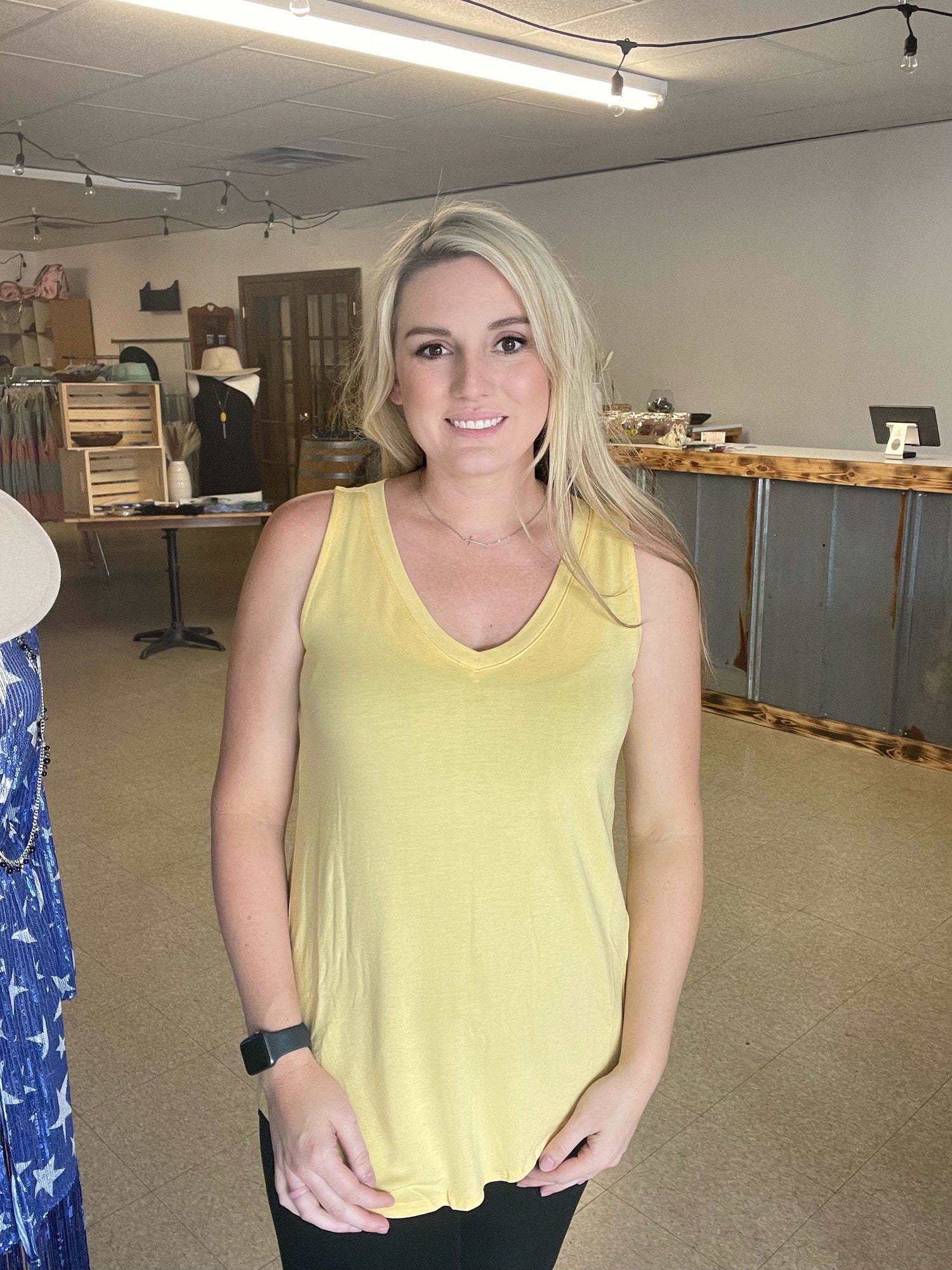 V Neck Hem Tank Boutique 276