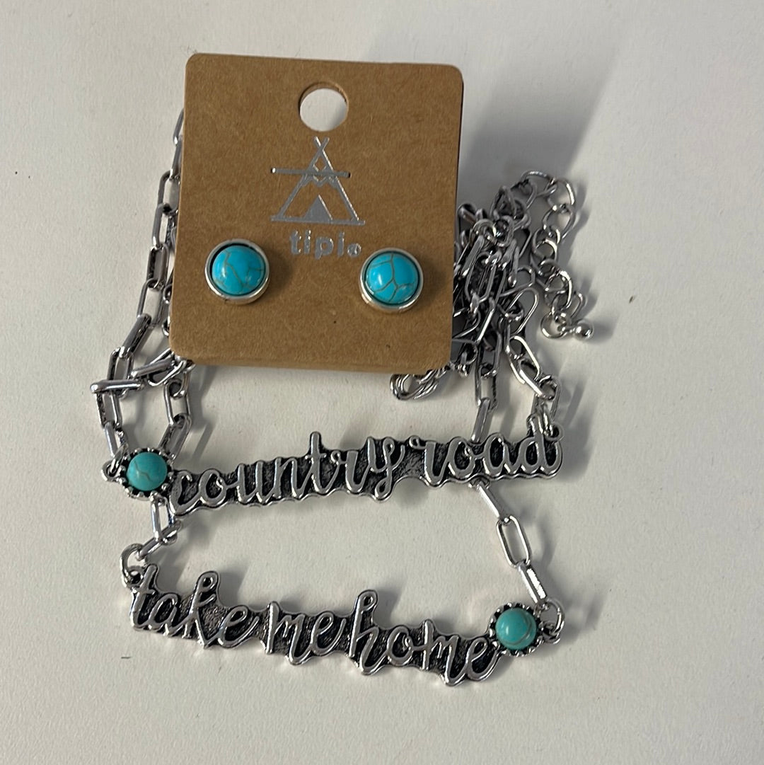 Western Country Road Take Me Home Necklace Boutique 276