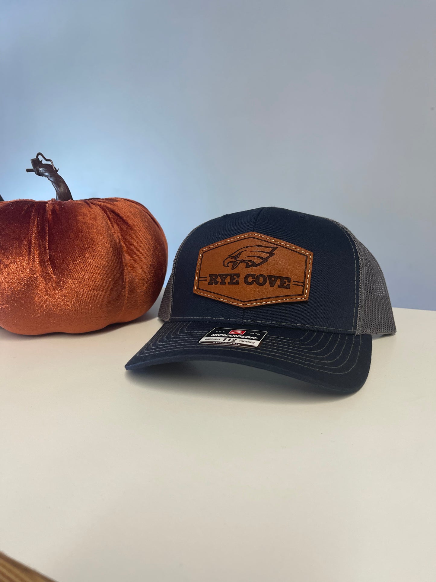 Rye Cove Eagles Custom Leather Patch Hat Special!