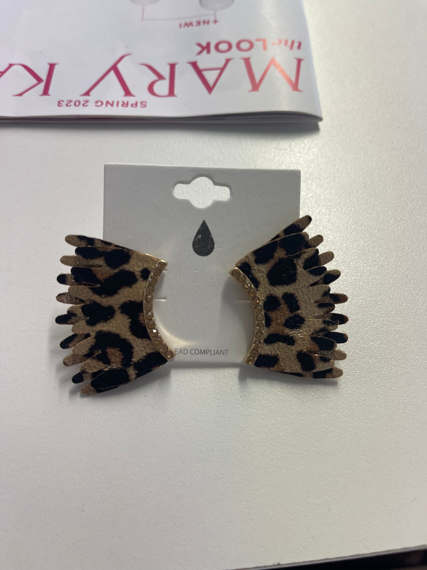 Leopard Sparkle Fan Earrings