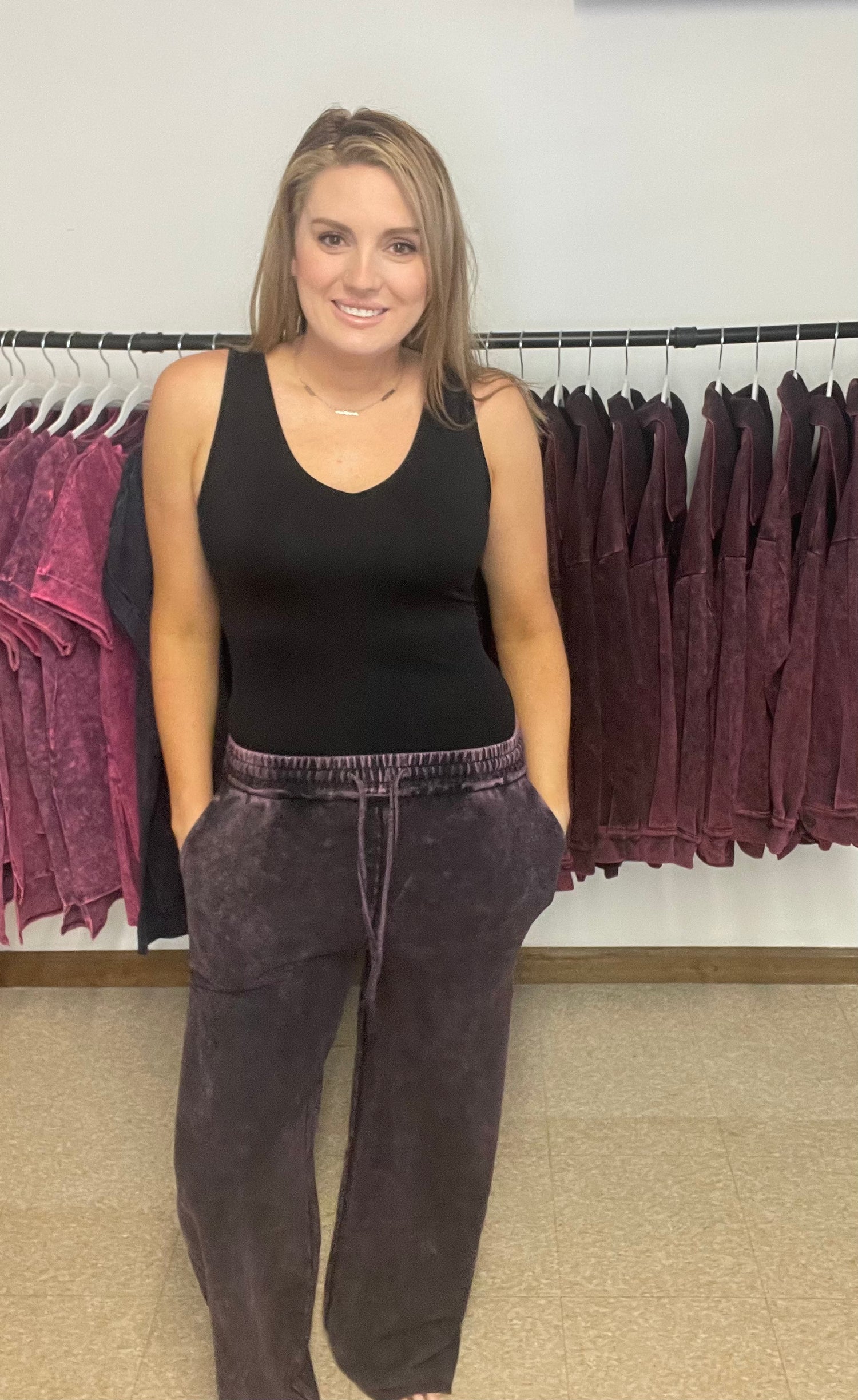 French Terry Mineral Wash Joggers - Boutique 276
