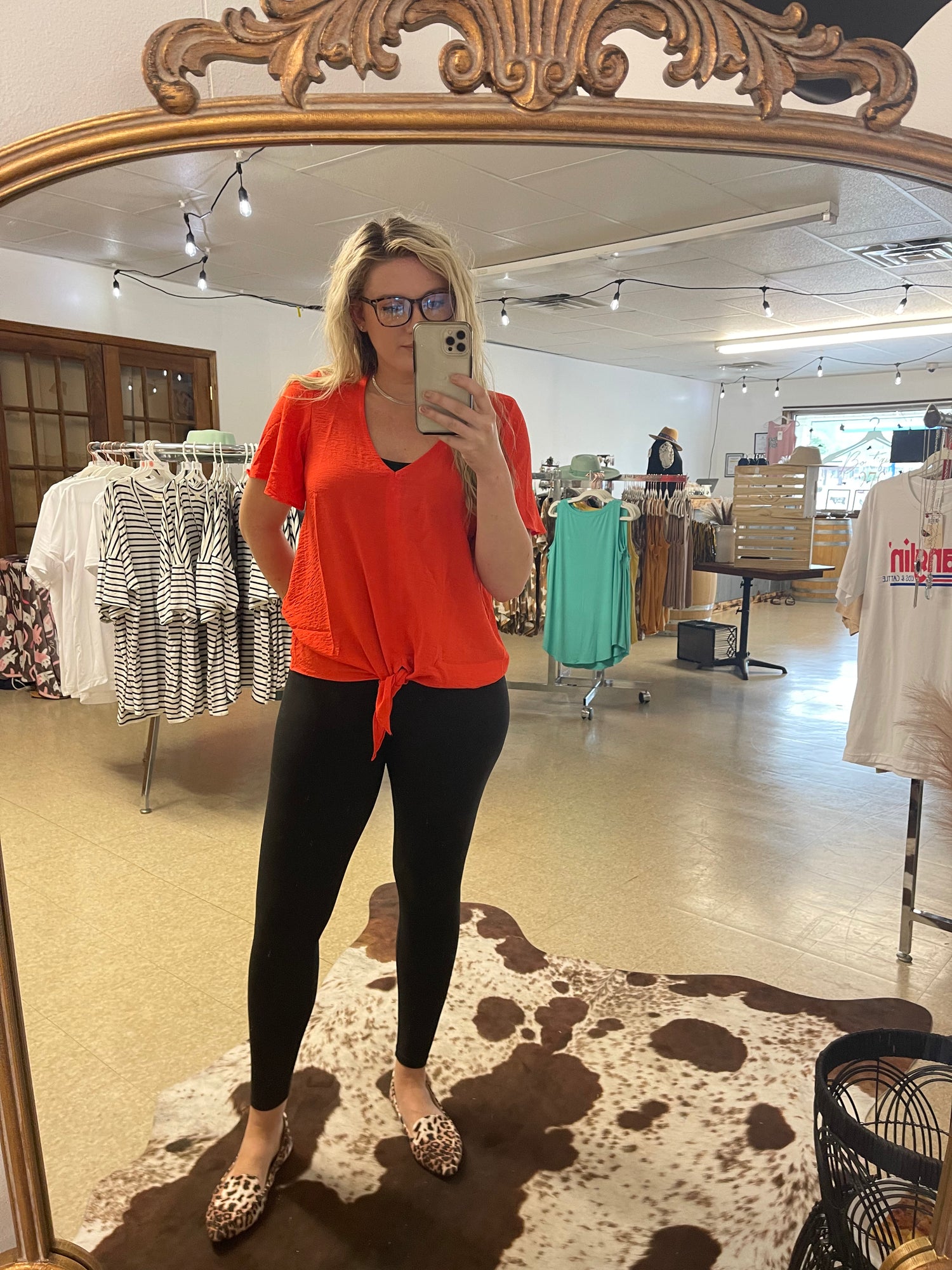 Front Tie Short Sleeve Top - Boutique 276