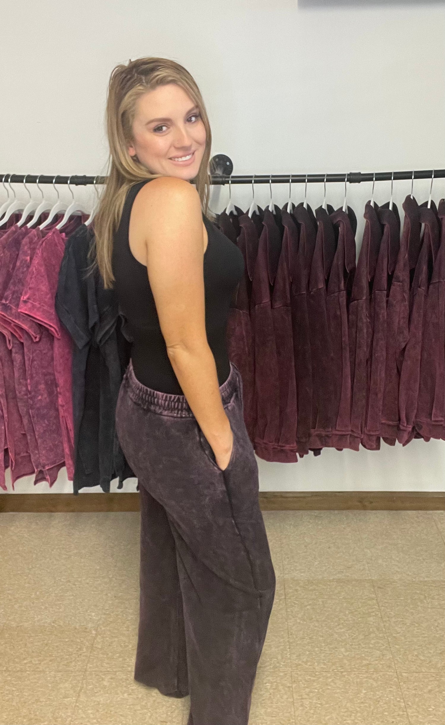 French Terry Mineral Wash Joggers - Boutique 276