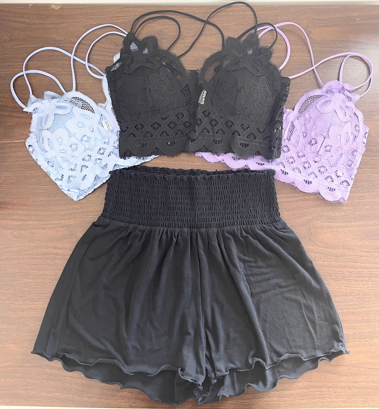 Black Smocked Waist Shorts - Boutique 276