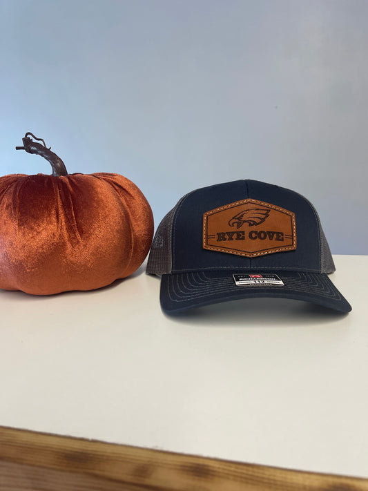 Rye Cove Eagles Custom Leather Patch Hat Special!