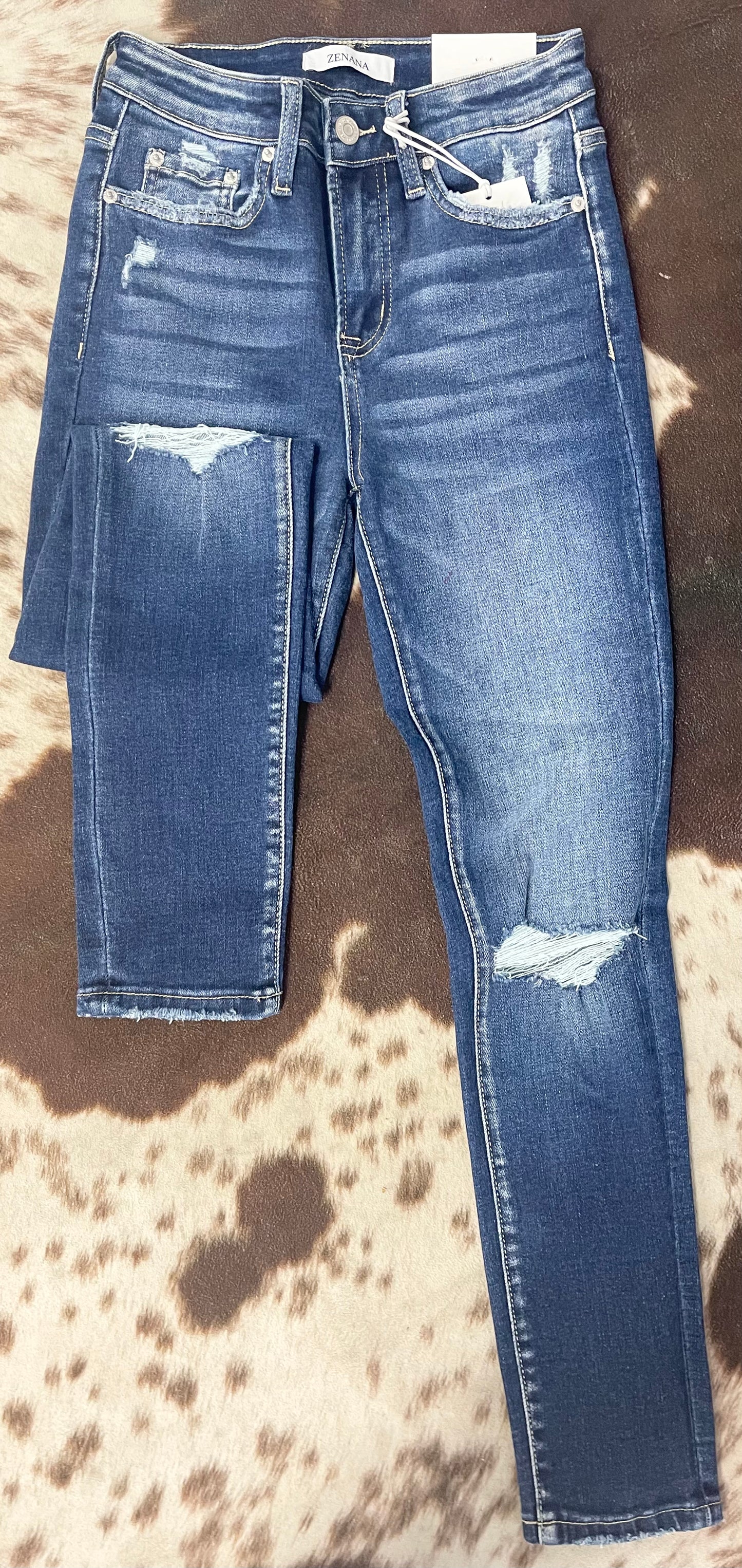 Dark Wash Distressed Jeans