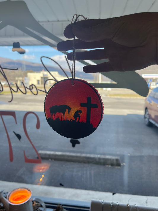 Sunset Cowboy Car Freshie