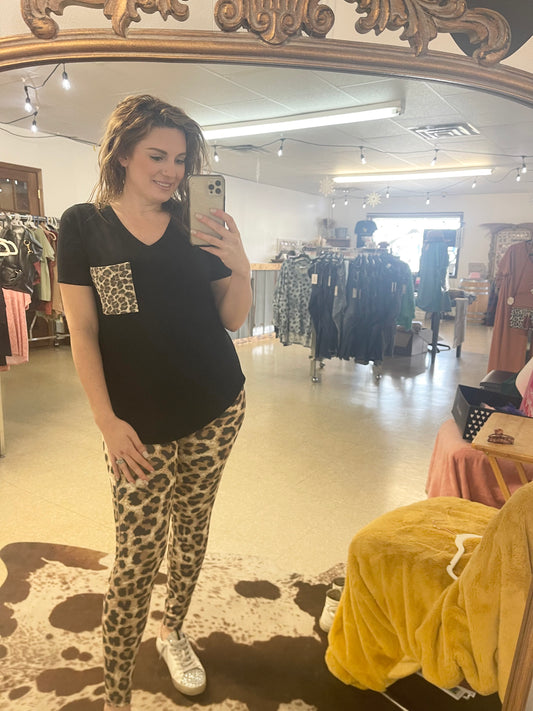 Dark Olive Leopard Leggings