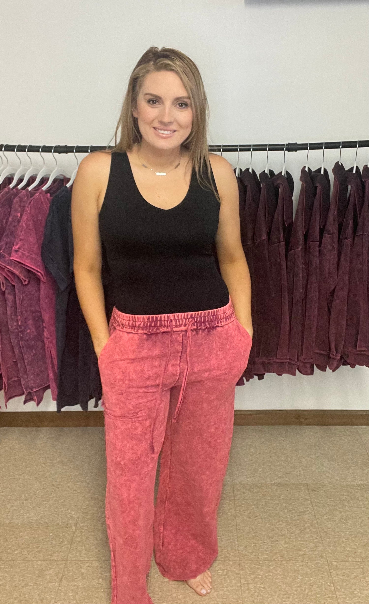 French Terry Mineral Wash Joggers - Boutique 276